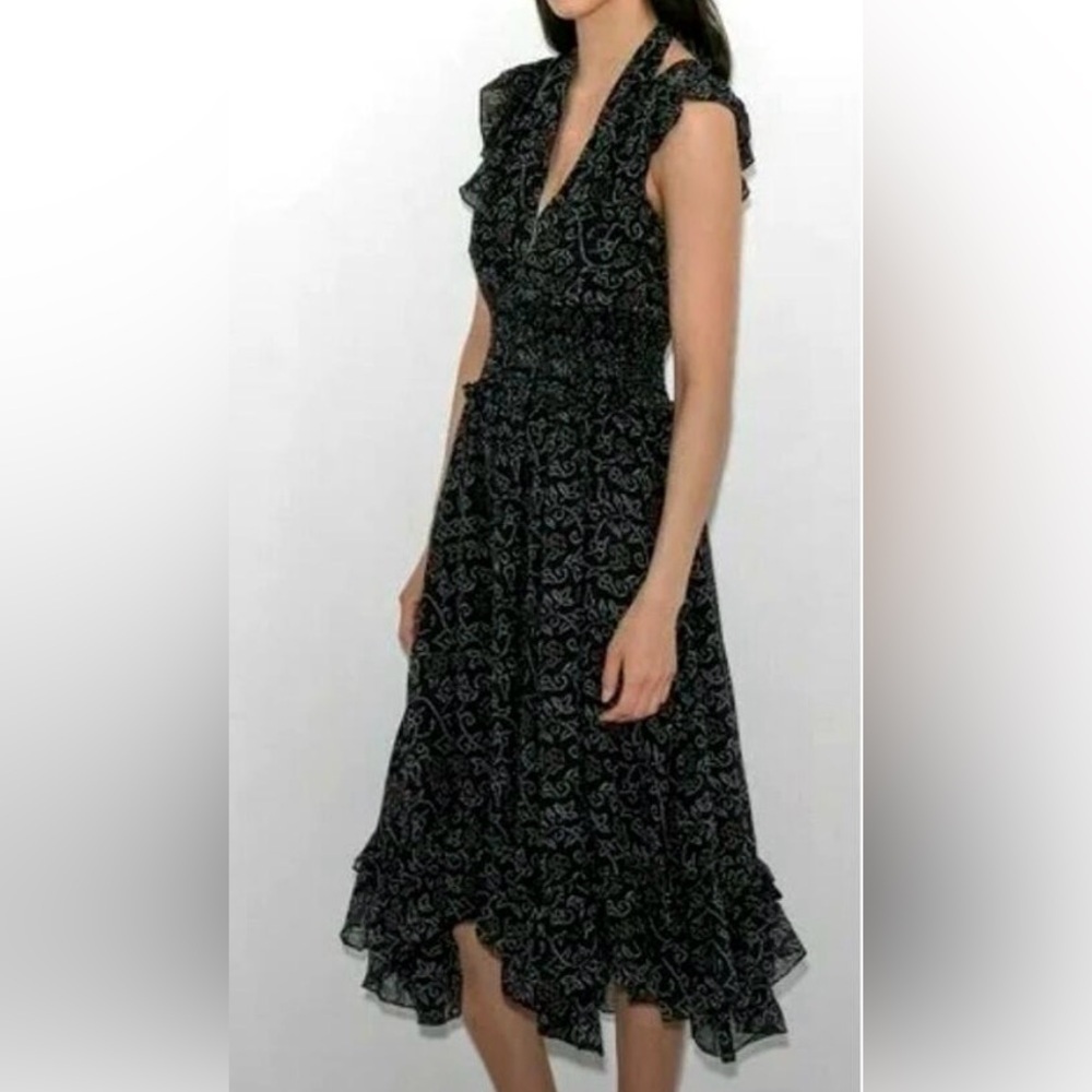 Euc Ulla Johnson Aviva 100% Silk Ruffle Dress. Size 0
